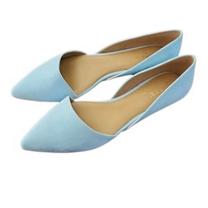 NWOT J.Crew Factory Zoe Sueded d'Orsay Flats, Light Blue, Size 9
